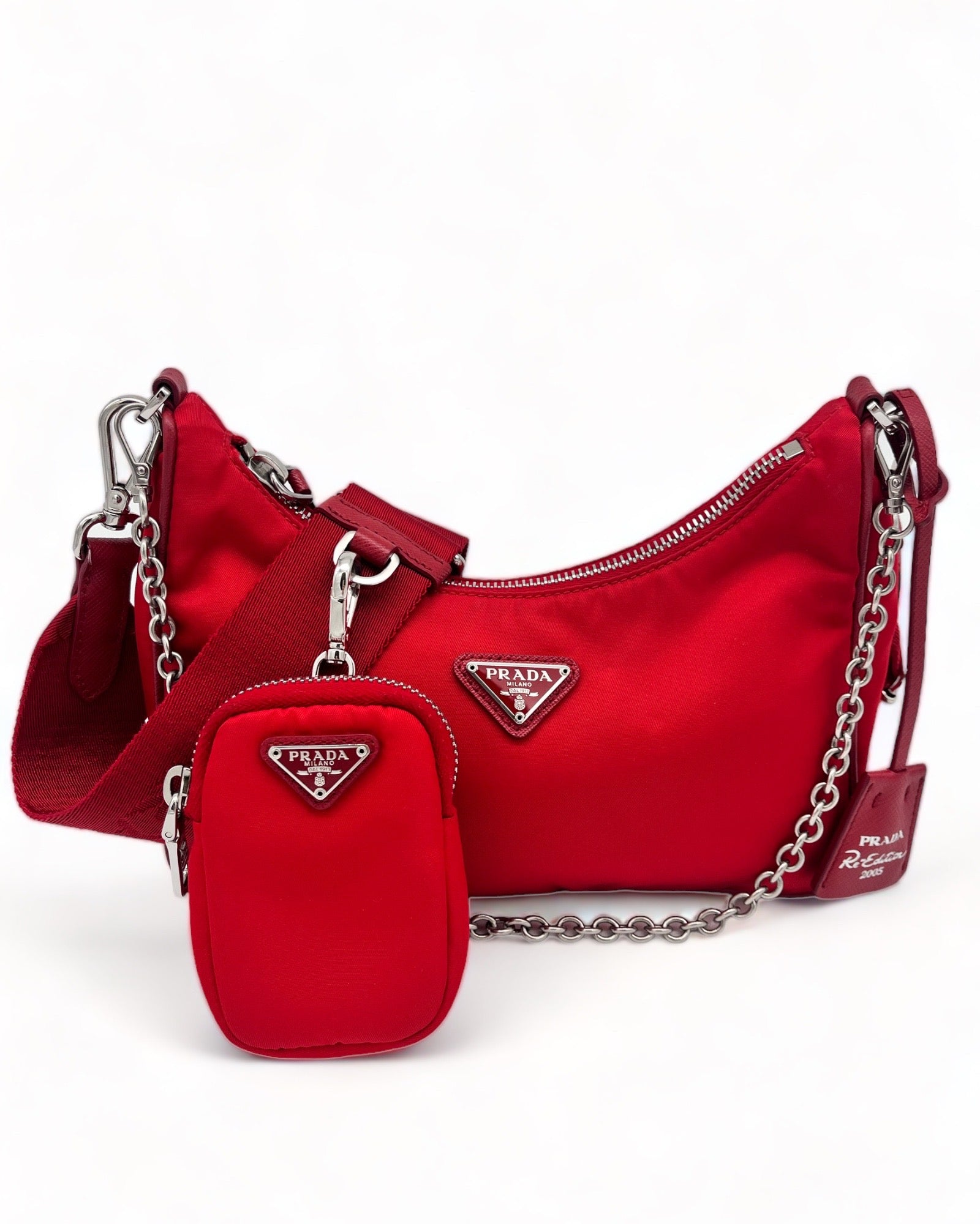 Prada Re edition tas 2005 nylon Rood